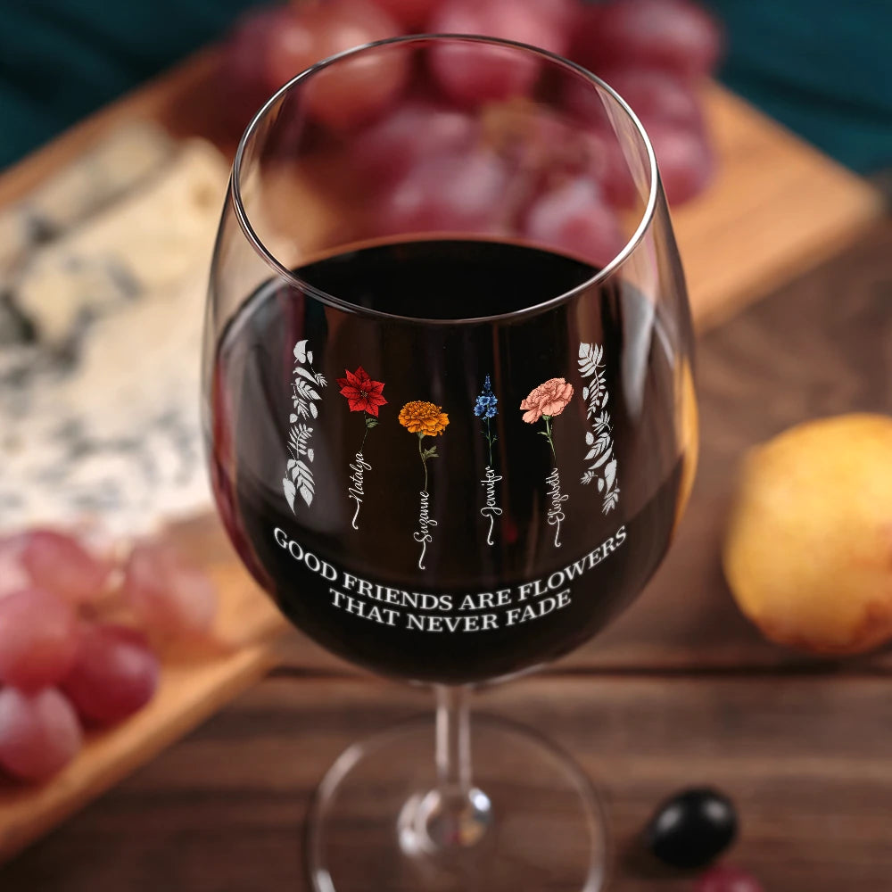 Gift For Bestie, Happy - Takes A Long Time To Grow - Personalized Wine Glass