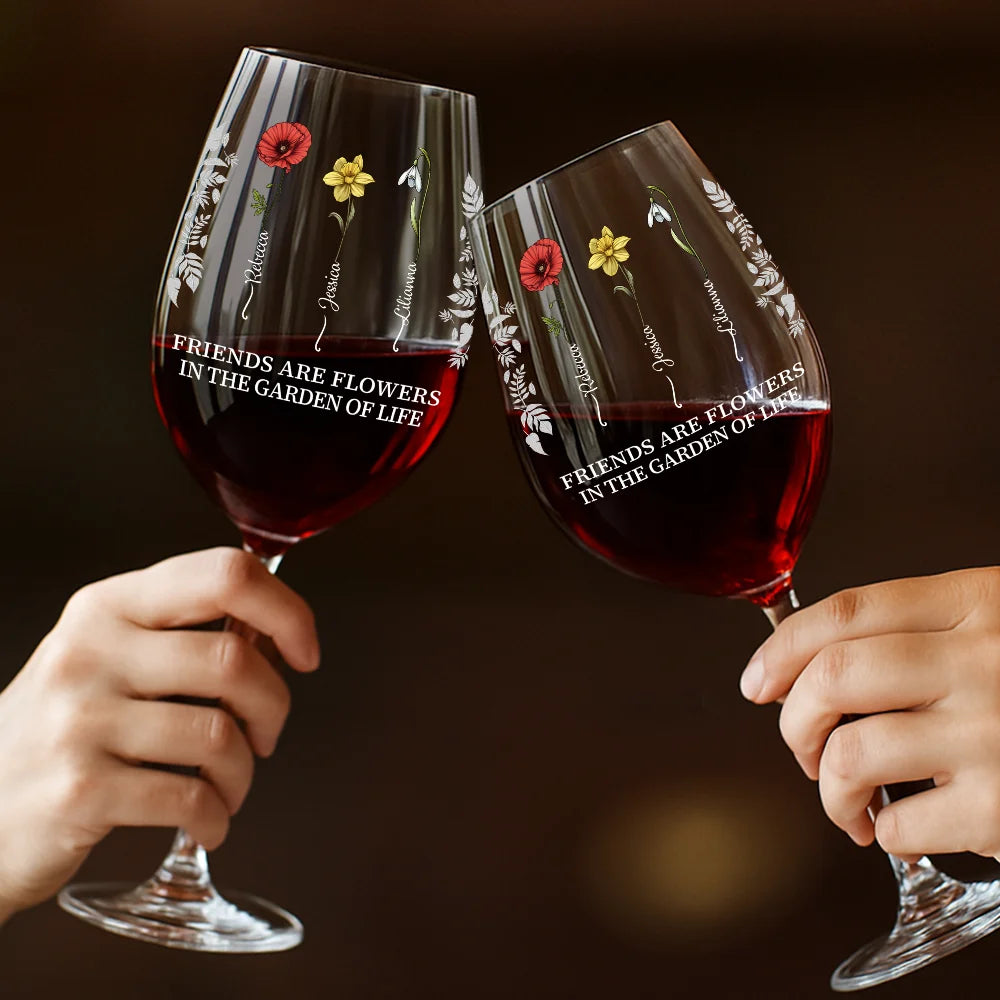 Gift For Bestie, Happy - Takes A Long Time To Grow - Personalized Wine Glass