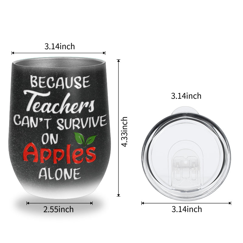 Enseignant, formateur, conseiller, directeur d'école, survivre avec un verre à vin personnalisé Apple