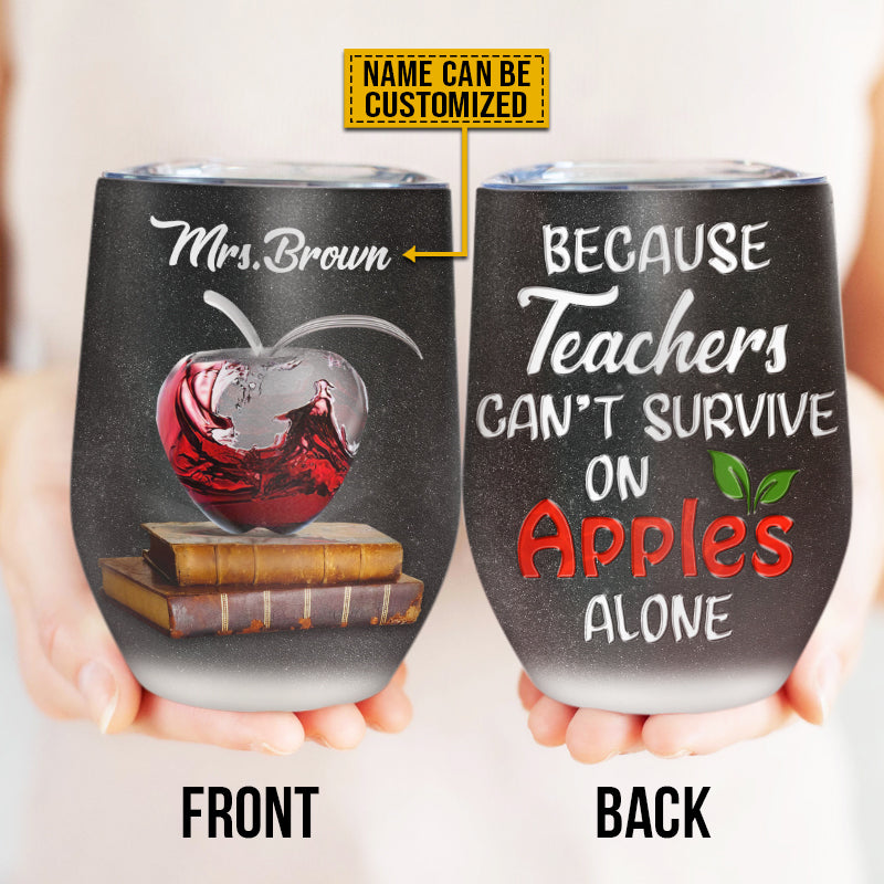 Enseignant, formateur, conseiller, directeur d'école, survivre avec un verre à vin personnalisé Apple