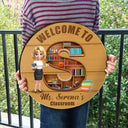 Lettre de l'alphabet pour enseignant - Panneau rond en bois personnalisé