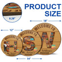 Teacher,Back To School - Teacher Alphabet Bookshelf Letter - Personalized Wood Circle Sign