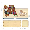 Teacher,Back To School - Teacher Alphabet Bookshelf Letter - Personalized Wooden Pen Pencil Holder