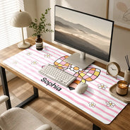 Back To School,Teacher,Adorable,Custom Text - Teacher Classroom Theme - Personalized Leather Desk Mat
