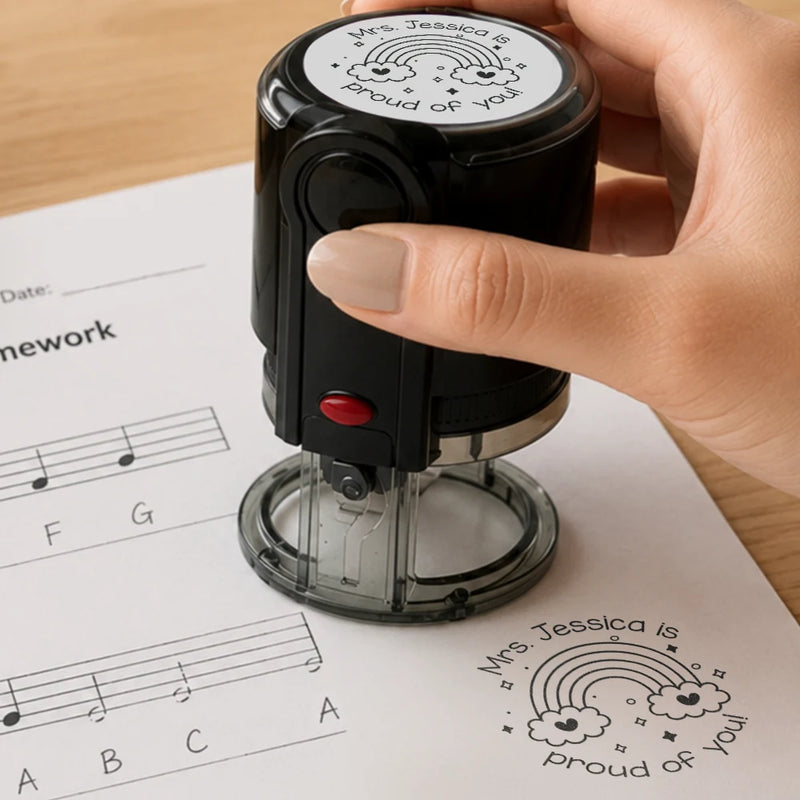Teacher,Inspirational,Back To School,Icon - Teacher Comments Encouragement Phrases - Personalized Stamp