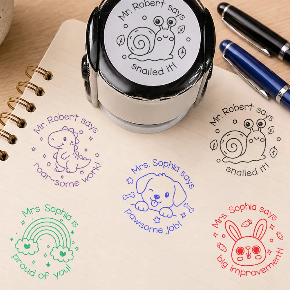 Teacher,Inspirational,Back To School,Icon - Teacher Comments Encouragement Phrases - Personalized Stamp