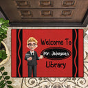 Teacher,Happy,Back To School - Teacher Crayon Welcome To Classroom - Personalized Doormat