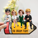 Gifts For Colleagues,Teacher,Gift For Bestie - Teacher Dream Team - Personalized 2-Layered Wooden Plaque With Stand