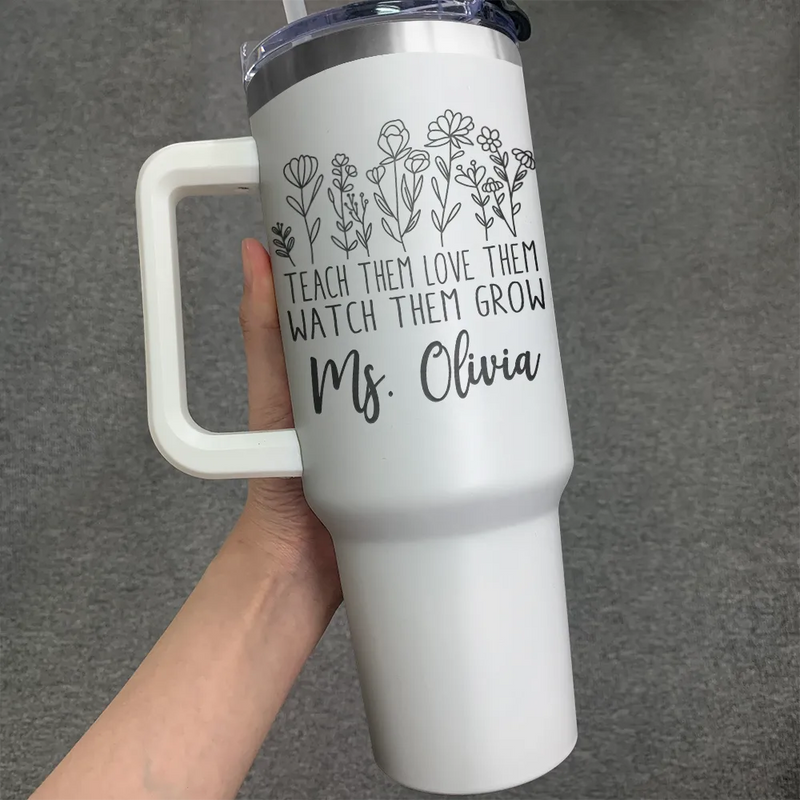 Teacher,Gift For Yourself - Teacher Helping Little Mind Grow - Personalized Engraved 40oz Tumbler