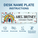 Teacher,Back To School - Teacher Helping Little Minds Grow - Personalized Desk Name Plate