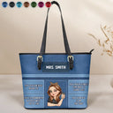 Teacher,Back To School - Teacher Inspiration - Personalized Leather Tote Bag