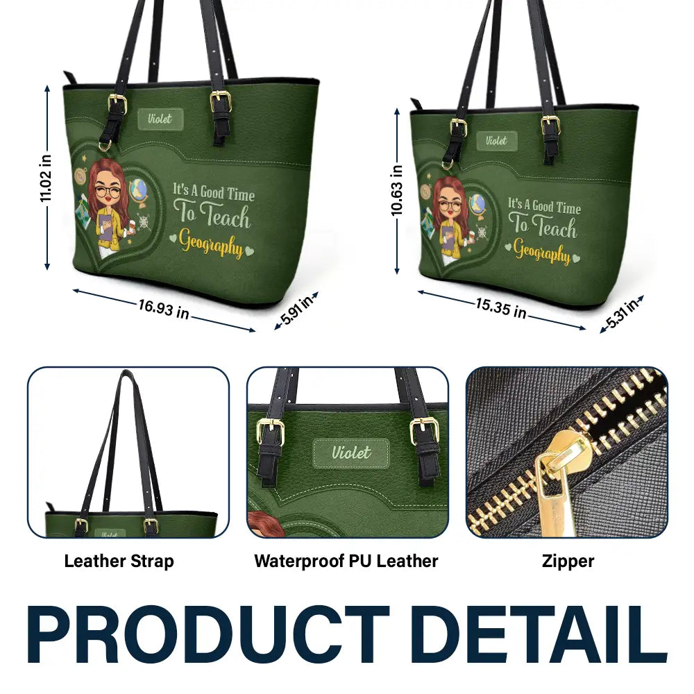 Teacher - Teacher It's a Good Time to Teach - Personalized Leather Tote Bag