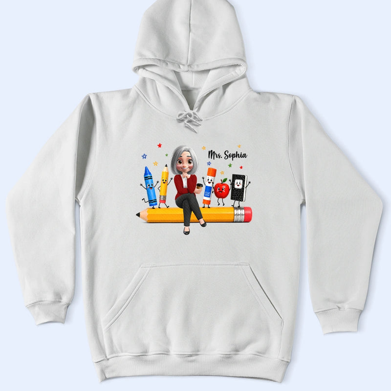 Top Market,Adorable,Teacher,Back To School,Vector - Teacher Life Happy To See Your Face - Personalized T Shirt