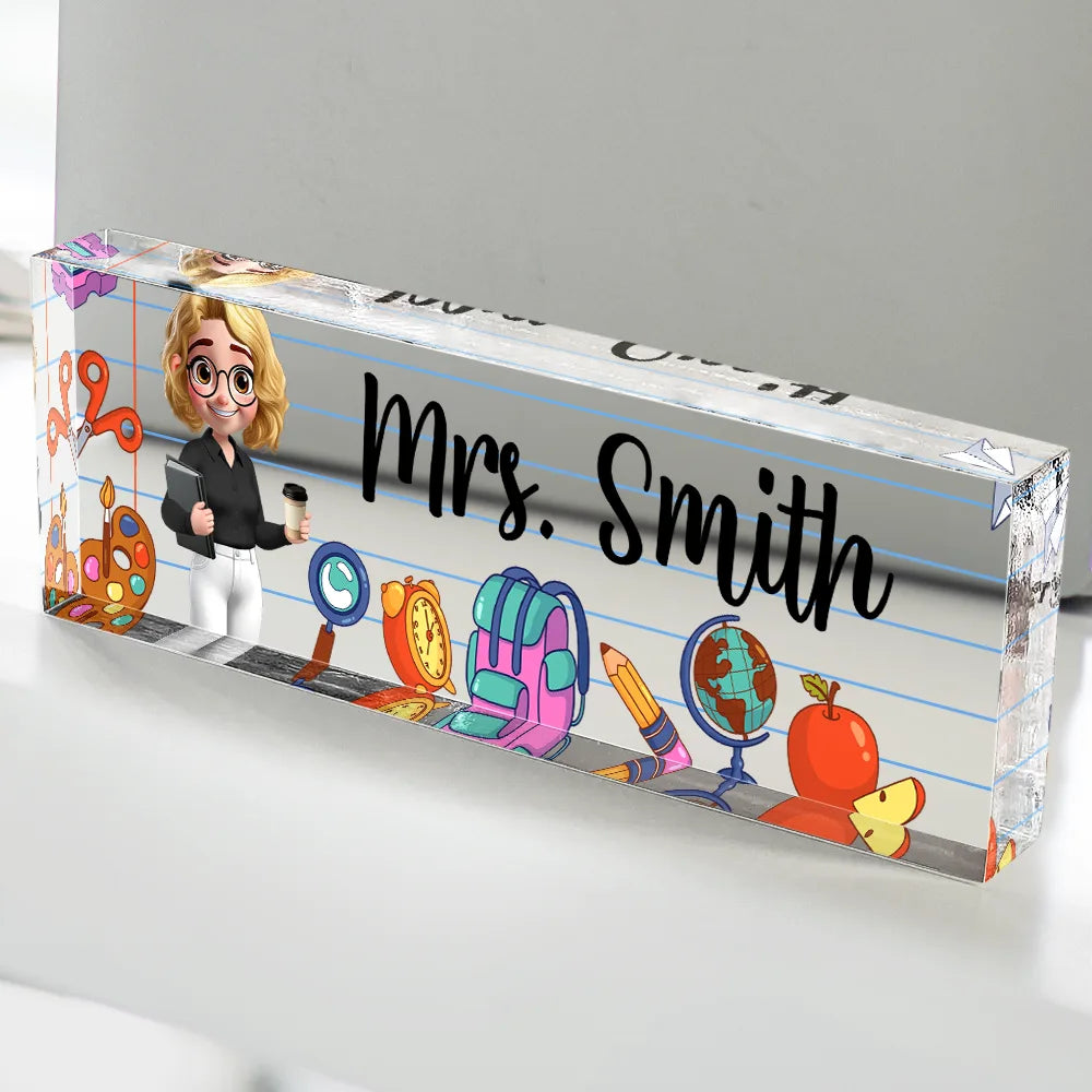 Teacher,Gift For Yourself - Teacher Name Plate Office Decor - Personalized Desk Name Plate