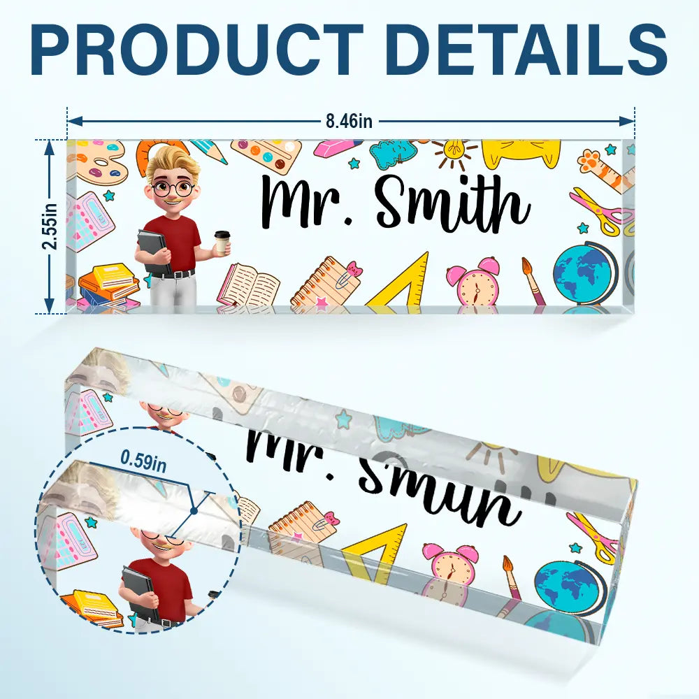 Teacher,Gift For Yourself - Teacher Name Plate Office Decor - Personalized Desk Name Plate