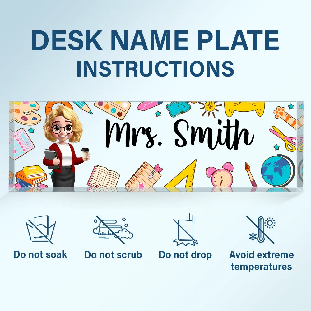 Teacher,Gift For Yourself - Teacher Name Plate Office Decor - Personalized Desk Name Plate