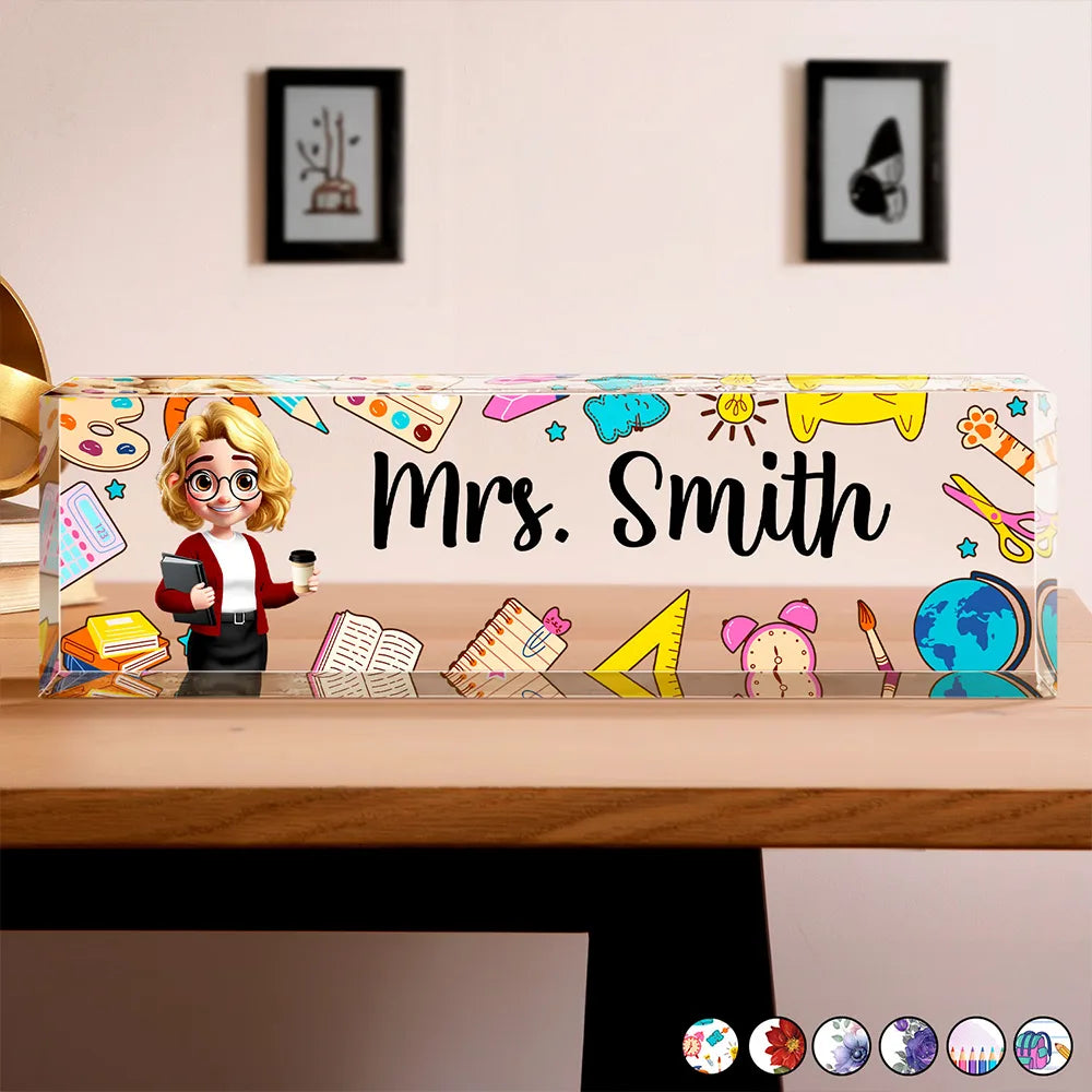 Teacher,Gift For Yourself - Teacher Name Plate Office Decor - Personalized Desk Name Plate