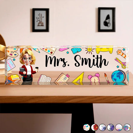 Teacher Name Plate Office Decor - Personalized Desk Name Plate