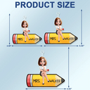 Teacher, Gift For Women, Happy, Back To School, Gift For Men - Teacher Sitting On The Pencil - Personalized Acrylic Car Hanger