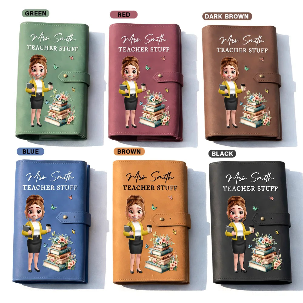 Teacher,Happy -Teacher Stuff - Personalized Leather Cable Bag