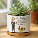 Teacher, Happy - Teacher Thank You For Helping Me Grow - Personalized Ceramic Plant Pot