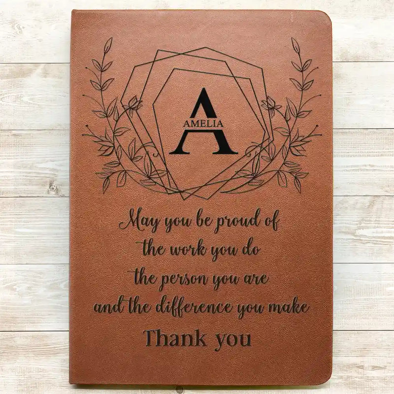 Teacher,Back To School - Teacher Thank You For Making A Difference - Personalized Leather Journal