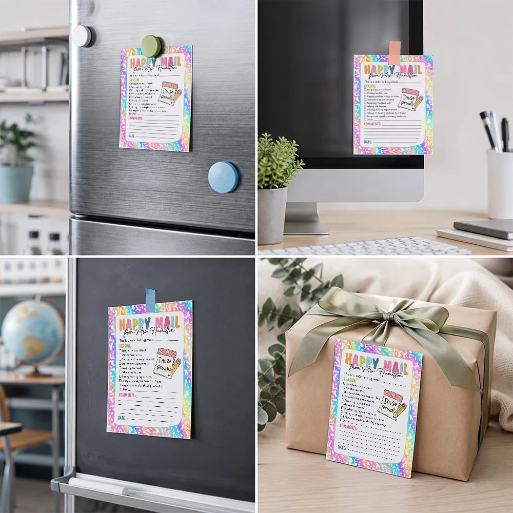 Top Market,Sentimental,Teacher,Back To School,Custom Text - Teacher Happy Mail Classroom - Personalized Notepad