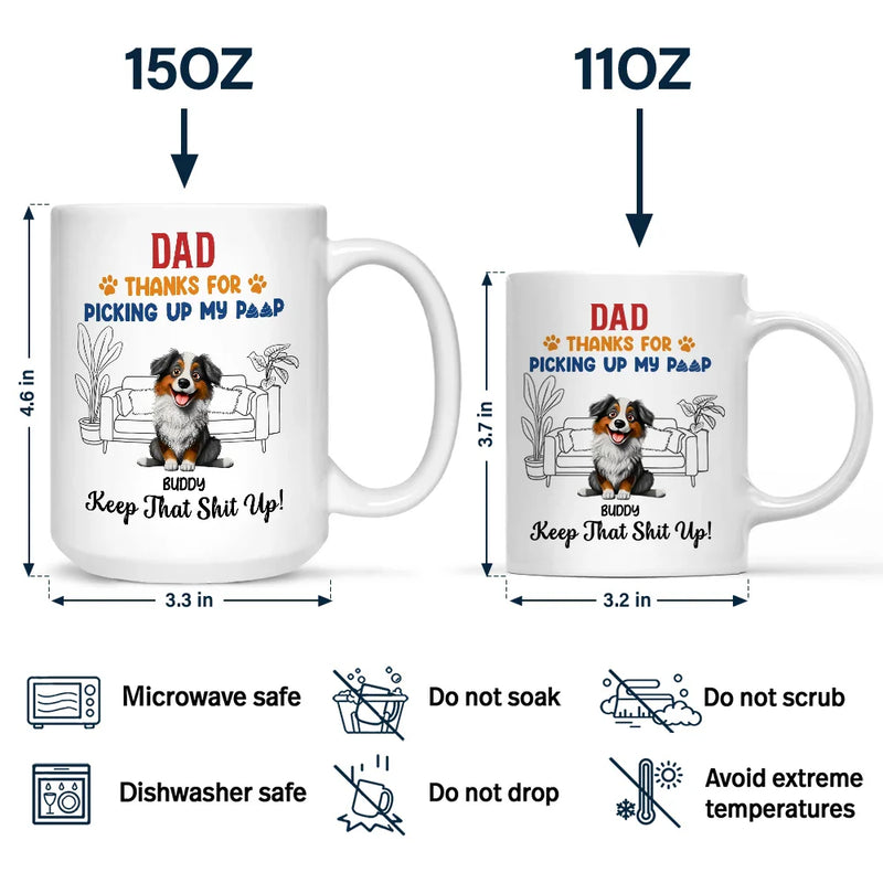 Pet Lovers,Pet Mom,Pet Dad,Dog Lovers,Dog Mom,Dog Dad,Happy - Thank You And Keep That Shit Up - Personalized Mug