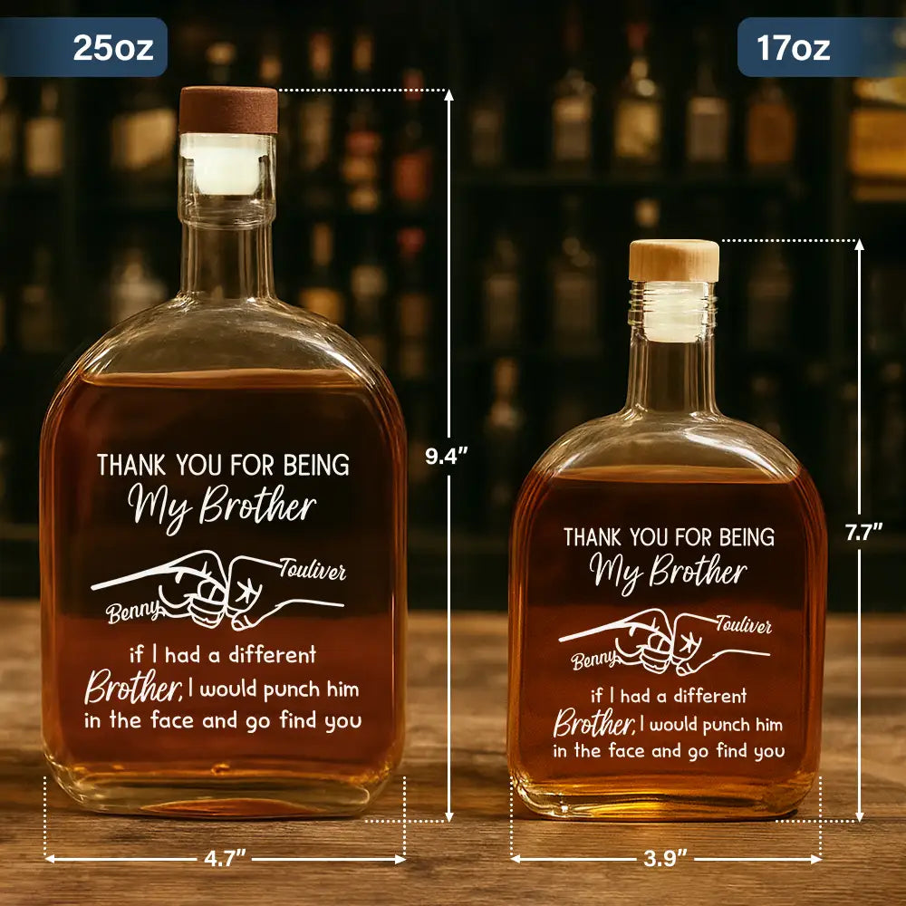 Gift For Brothers,Funny - Thank You For Being My Brother - Personalized Whiskey Bottle