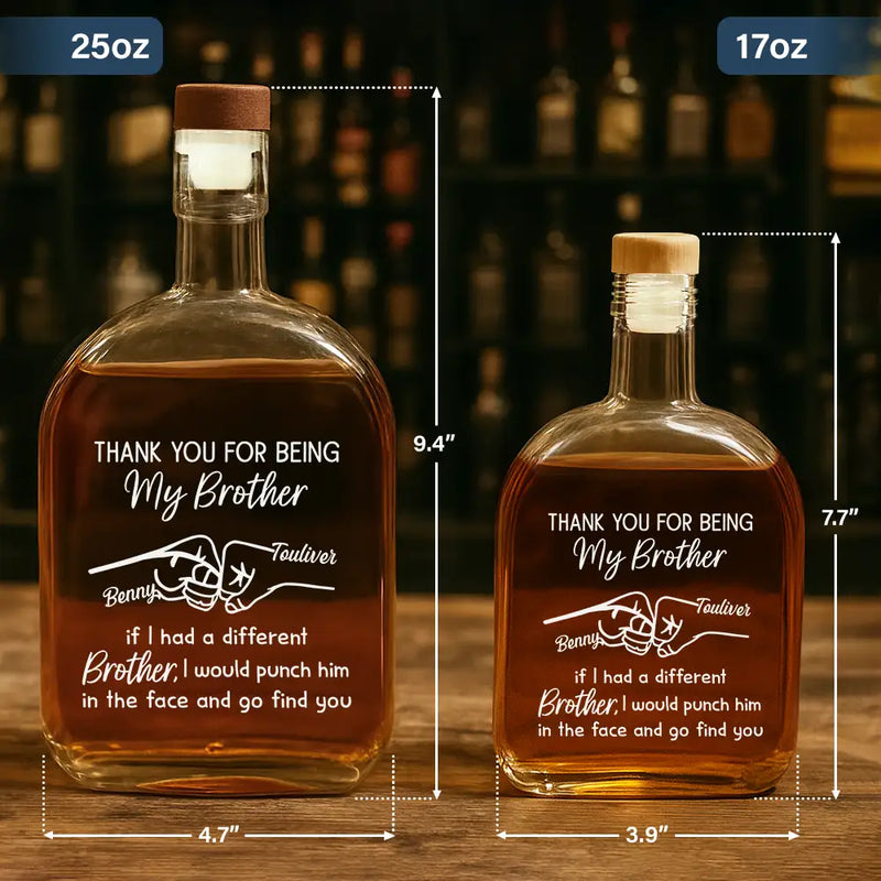 Gift For Brothers,Funny - Thank You For Being My Brother - Personalized Whiskey Bottle