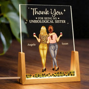 Gift For Bestie, Love - Thank You For Being My Unbiological Sister - Personalized Night Light