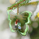 Gift For Bestie, Gift For Women, Christmas, Happy - Thank You For Being My Unpaid Therapist Besties Christmas Butterfly - Personalized Custom Shaped Acrylic Ornament
