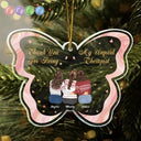 Gift For Bestie, Gift For Women, Christmas, Happy - Thank You For Being My Unpaid Therapist Besties Christmas Butterfly - Personalized Custom Shaped Acrylic Ornament