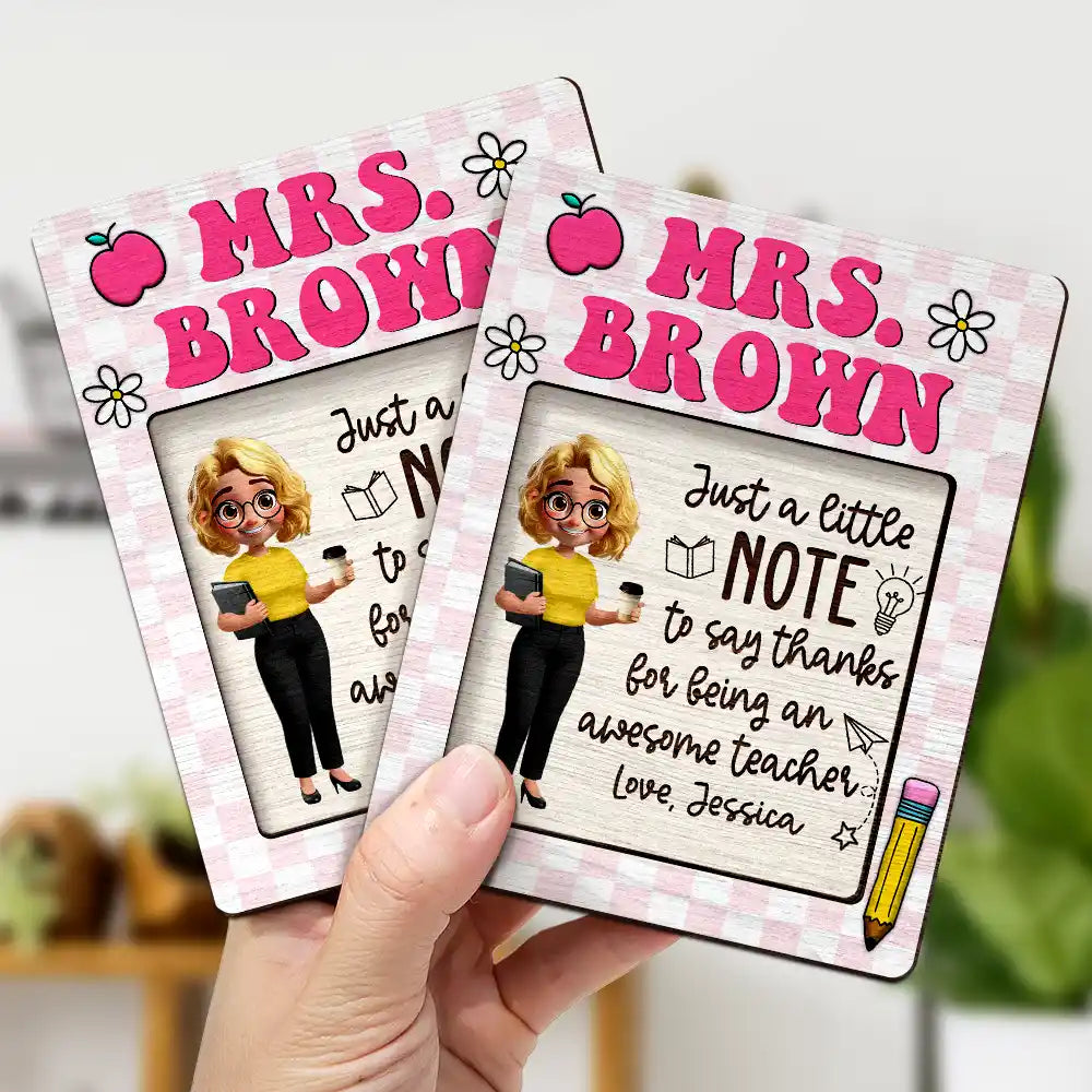 Teacher,Gift For Women,Happy,Back To School - Thank You For Being Such An Important Part - Personalized Sticky Note Pad Holder