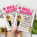 Teacher,Gift For Women,Happy,Back To School - Thank You For Being Such An Important Part - Personalized Sticky Note Pad Holder