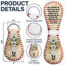 Baseball, Dad - Children, Gift For Father, Happy - Thank You For Teaching Me To Play - Personalized Leather Baseball Keychain