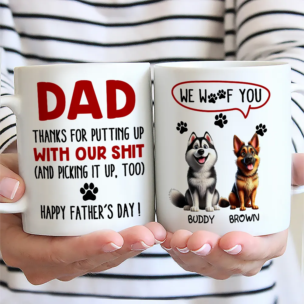 Dog Lovers,Dog Dad,Pet Lovers,Pet Dad - Thanks For Picking Up My Poop - 3D Inflated Effect Printed, Personalized Mug