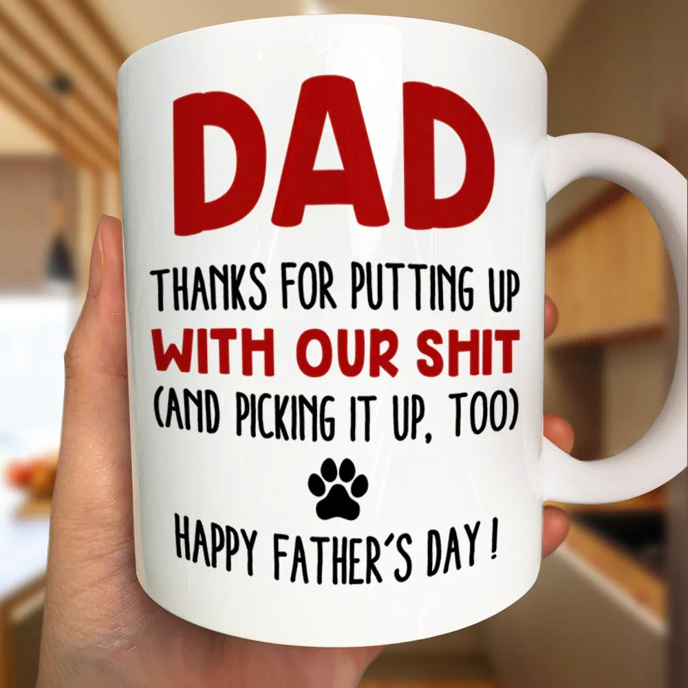Dog Lovers,Dog Dad,Pet Lovers,Pet Dad - Thanks For Picking Up My Poop - 3D Inflated Effect Printed, Personalized Mug