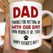Dog Lovers,Dog Dad,Pet Lovers,Pet Dad - Thanks For Picking Up My Poop - 3D Inflated Effect Printed, Personalized Mug