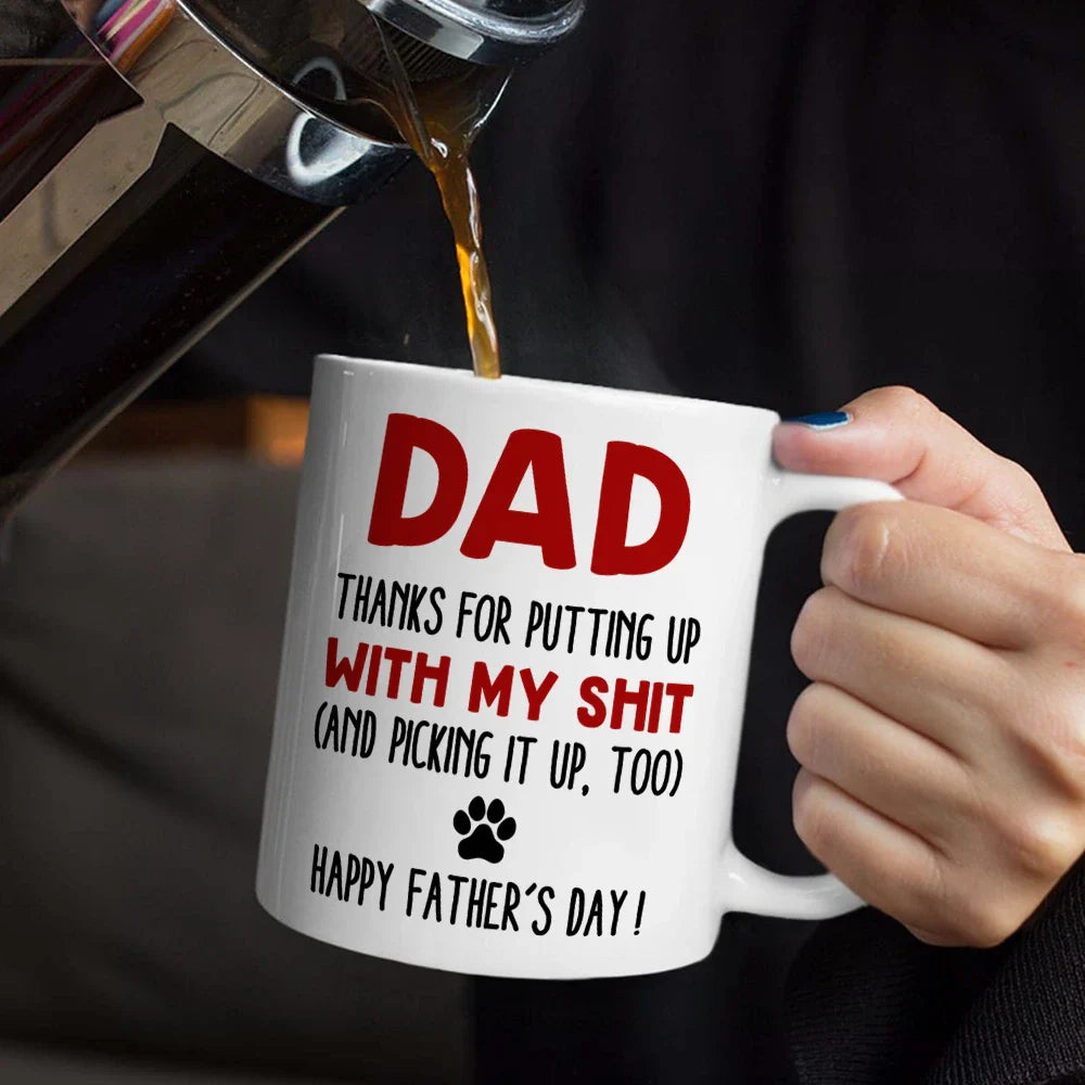 Dog Lovers,Dog Dad,Pet Lovers,Pet Dad - Thanks For Picking Up My Poop - 3D Inflated Effect Printed, Personalized Mug