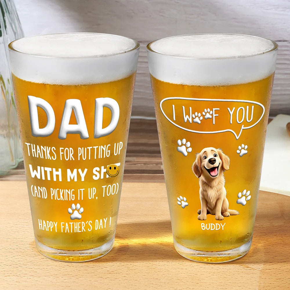 Thanks For Picking Up My Poop - Personalized Beer Glass