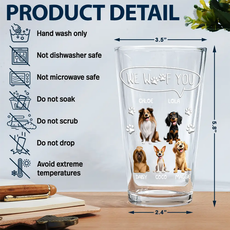 Pet Lovers,Pet Mom,Pet Dad,Dog Lovers,Dog Mom,Dog Dad - Thanks For Picking Up My Poop - Personalized Beer Glass
