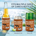 Pet Lovers, Pet Dad, Dog Lovers, Dog Dad, Happy, Gift For Father - Thanks For Putting Up With My Mom - Personalized Leather Can Cooler