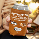 Pet Lovers, Pet Dad, Dog Lovers, Dog Dad, Happy, Gift For Father - Thanks For Putting Up With My Mom - Personalized Leather Can Cooler