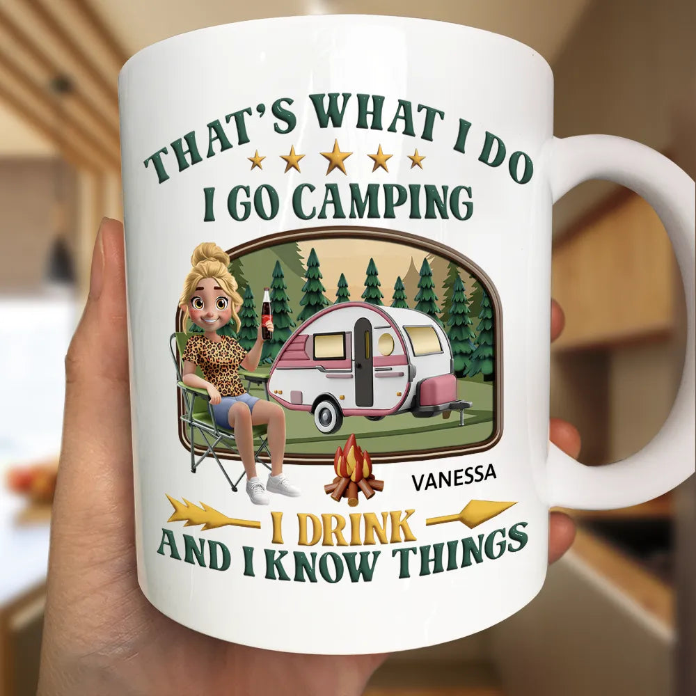 Gift For Couples, Gift For Husband, Gift For Wife, Gift For Boyfriend, Gift For Girlfriend, Love - That's What I Do I Go Camping I Drink - Personalized Mug - Personalized Mug