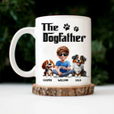 Dog Dad,Dog Lovers,Pet Lovers,Happy,Dog Mom - The Dogfather 3D Pet Lover - Personalized Mug
