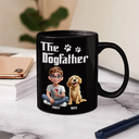 Dog Dad,Dog Lovers,Pet Lovers,Happy,Dog Mom - The Dogfather 3D Pet Lover - Personalized Mug