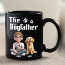 Dog Dad,Dog Lovers,Pet Lovers,Happy,Dog Mom - The Dogfather 3D Pet Lover - Personalized Mug