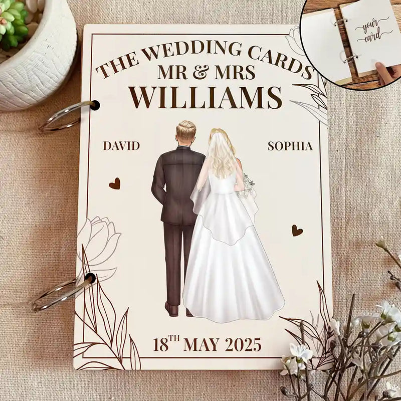Wedding, Gift For Couples, Gift For Husband, Gift For Wife, Love - The Wedding Cards Of Mr & Mrs - Personalized Card Keeper, Card Holder