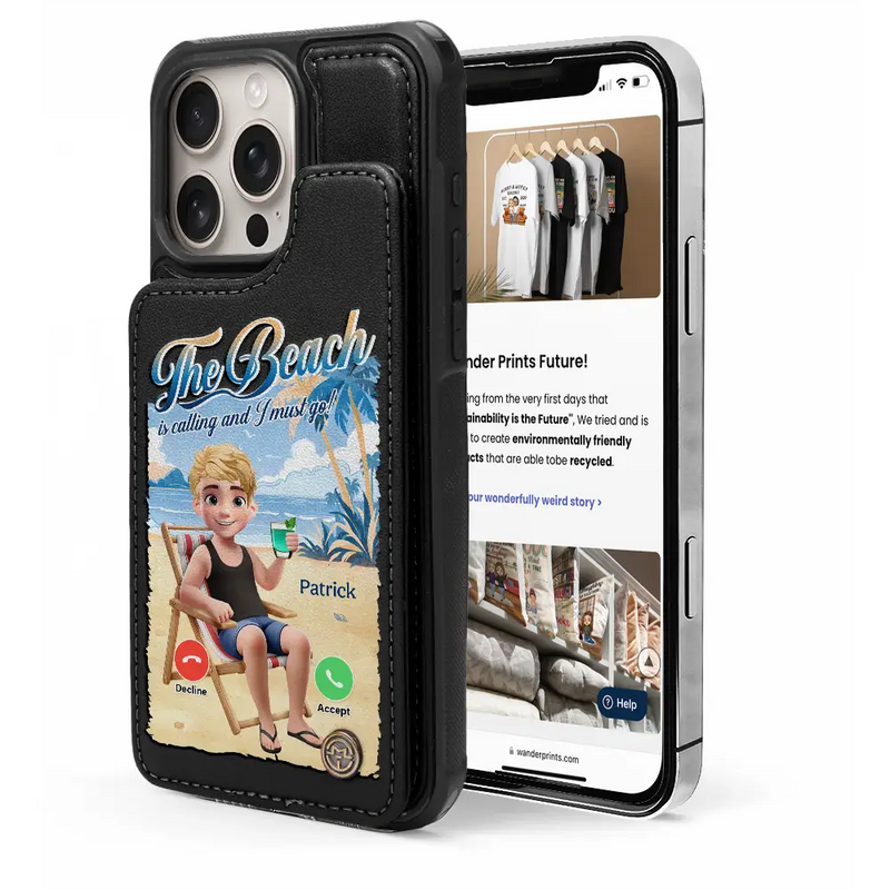 Gift For Yourself,Gift For Women,Gift For Men,Beach,Summer,Happy,Travel - The Beach Is Calling I Must Go - Personalized Leather Flip Wallet Phone Case